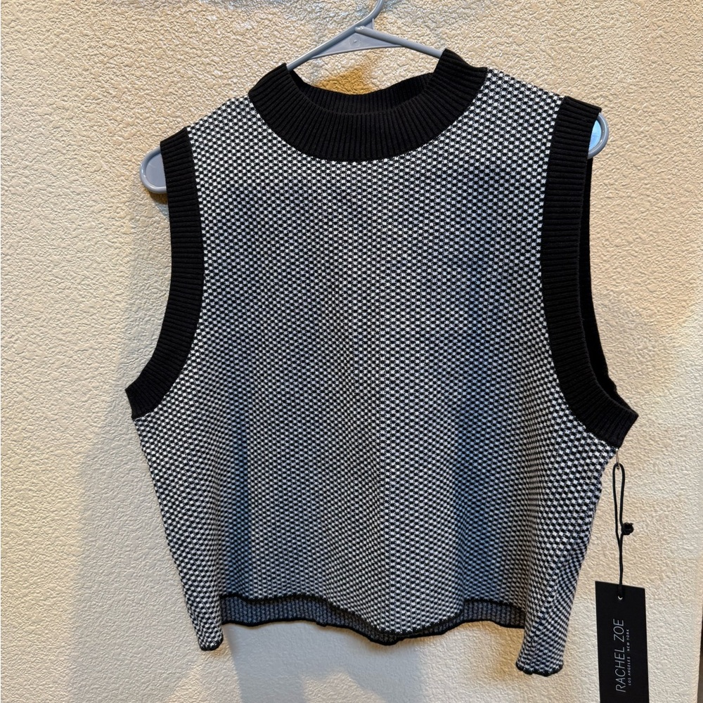 Rachel Zoe Black and White Crop Tank Top